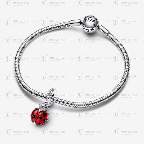 Pandora Red Ladybird Dangle Charm - Picture 3 of 5